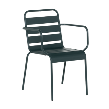 Метален градински стол INISA - тъмнозелен (3535137)