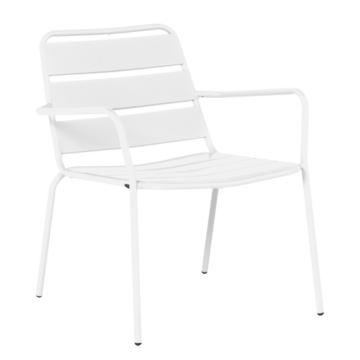 Метален градински стол SAKI - бял (3535114)