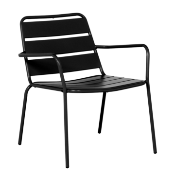 Метален градински стол SAKI - черен (3535115)