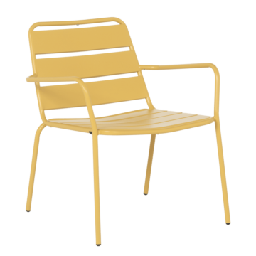 Метален градински стол SAKI - жълт (3535119)