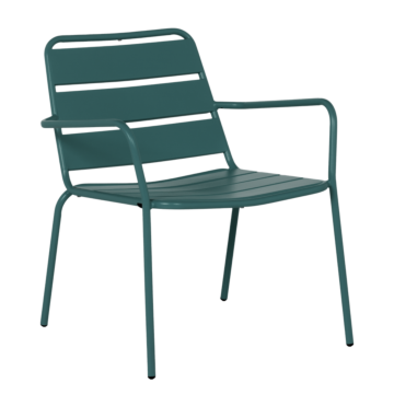 Метален градински стол SAKI - тъмнозелен (3535118)