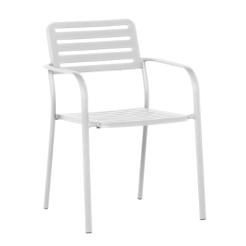 Метален градински стол WASE - бял (3535124)