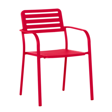 Метален градински стол WASE - червен (3535129)