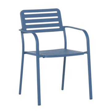 Метален градински стол WASE - тъмносин (3535128)