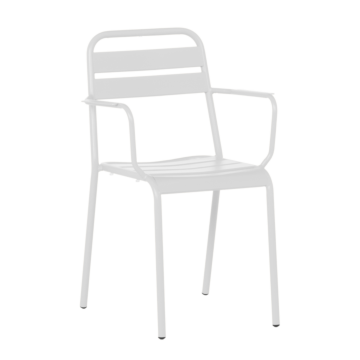 Метален градински стол ZAMFARA - бял (3535139)