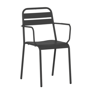 Метален градински стол ZAMFARA - черен (3535140)