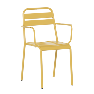 Метален градински стол ZAMFARA - жълт (3535144)