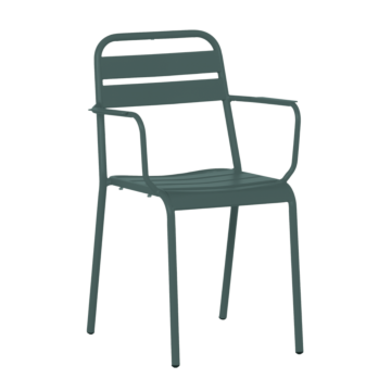 Метален градински стол ZAMFARA - тъмнозелен (3535143)