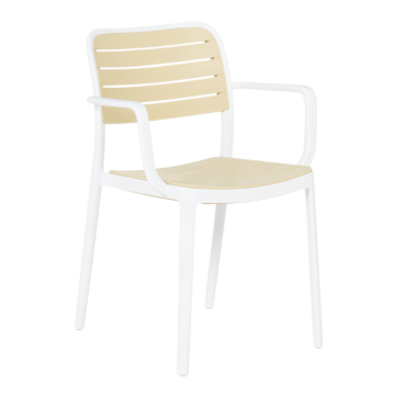 Пластмасов градински стол TEMARA - жълт - бял (3535816)