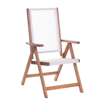 Сгъваем дървен градински стол SVEN - бял (3535009)