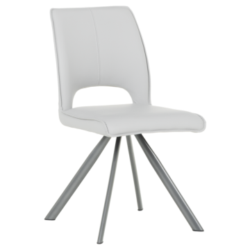 Трапезен стол CRAVEN 2 силиконова кожа - сив 67 (3532384)