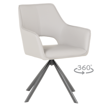 Трапезен стол READING 2 силиконова кожа - сив 67 (3532379)