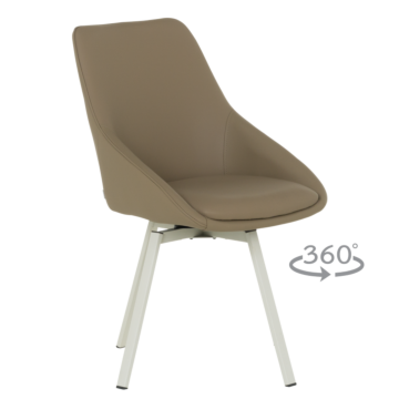 Трапезен стол WIGAN 1 силиконова кожа - кафяв 46 (3532136)