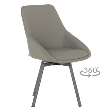 Трапезен стол WIGAN 2 силиконова кожа - сив 43 (3532137)