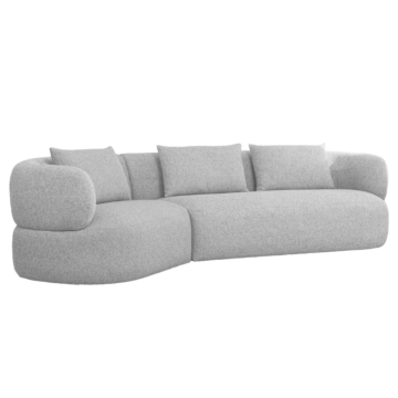 Ъглов диван SKIEN - сребърен (3551059)