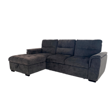 Ъглов разтегателен диван BENI ляв - графит (3551564)