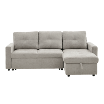 Ъглов разтегателен диван DEMBA - пясъчно (3551561)