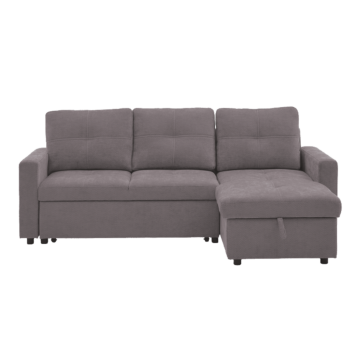 Ъглов разтегателен диван DEMBA - сив (3551561_1)