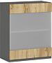 Кухненски шкаф LUSIL B-60/72 ВИТРИНА 1 ВРАТА графит/златен дъб крафт  (005.002.0043)