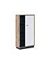 Шкаф MESTRE METR01R дъб викинг-черно/бял лак  (088.002.0055)
