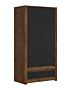 Гардероб RUSO SZF2D1S корпус дъб април/фронт черно мат  (023.006.0041)