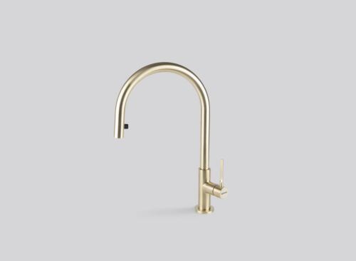 СМЕСИТЕЛ FALMEC TREVI ROUND PULLOUT PVD GOLD (03FAL 003)