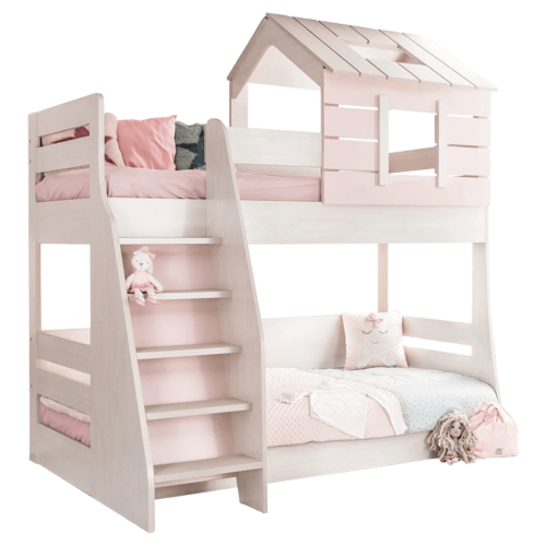 Двуетажно детско легло PINK HOUSE - ляво (3575082)