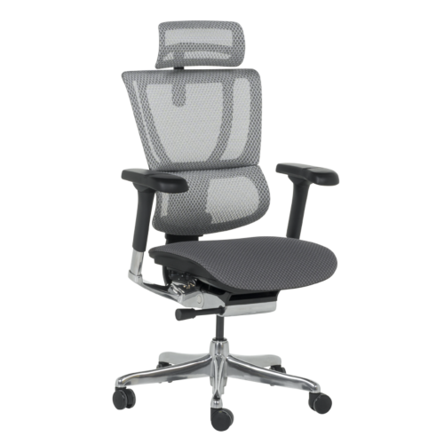Ергономичен стол ERGOHUMAN IOO ELITE 2 - черна рамка - сив (3520668)