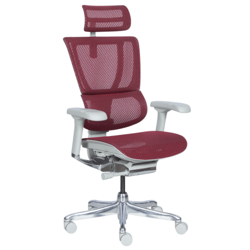 Ергономичен стол ERGOHUMAN IOO ELITE 2 - сива рамка - червен (3520671)