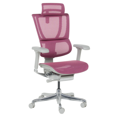 Ергономичен стол ERGOHUMAN IOO ELITE 2 - сива рамка - розов (3520673)