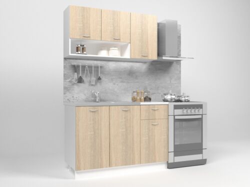 Кухня BERTHA 1.20м  бяло/дъб сонома