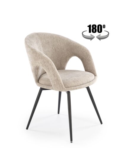 Трапезен стол К-550 бежово/черно  (100.003.0334)