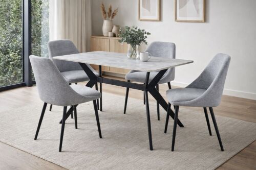 Трапезна маса KAY светло сиво/черно  (100.001.0239)
