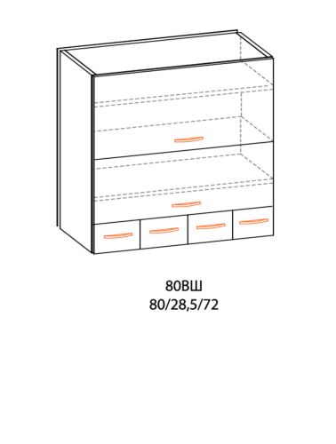 Кухненски шкаф PAULA  80ВШ бреза  (089.001.0972)
