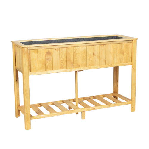 Повдигната дървена кашпа с рафт 1 - 150х50х95 см (3535046)